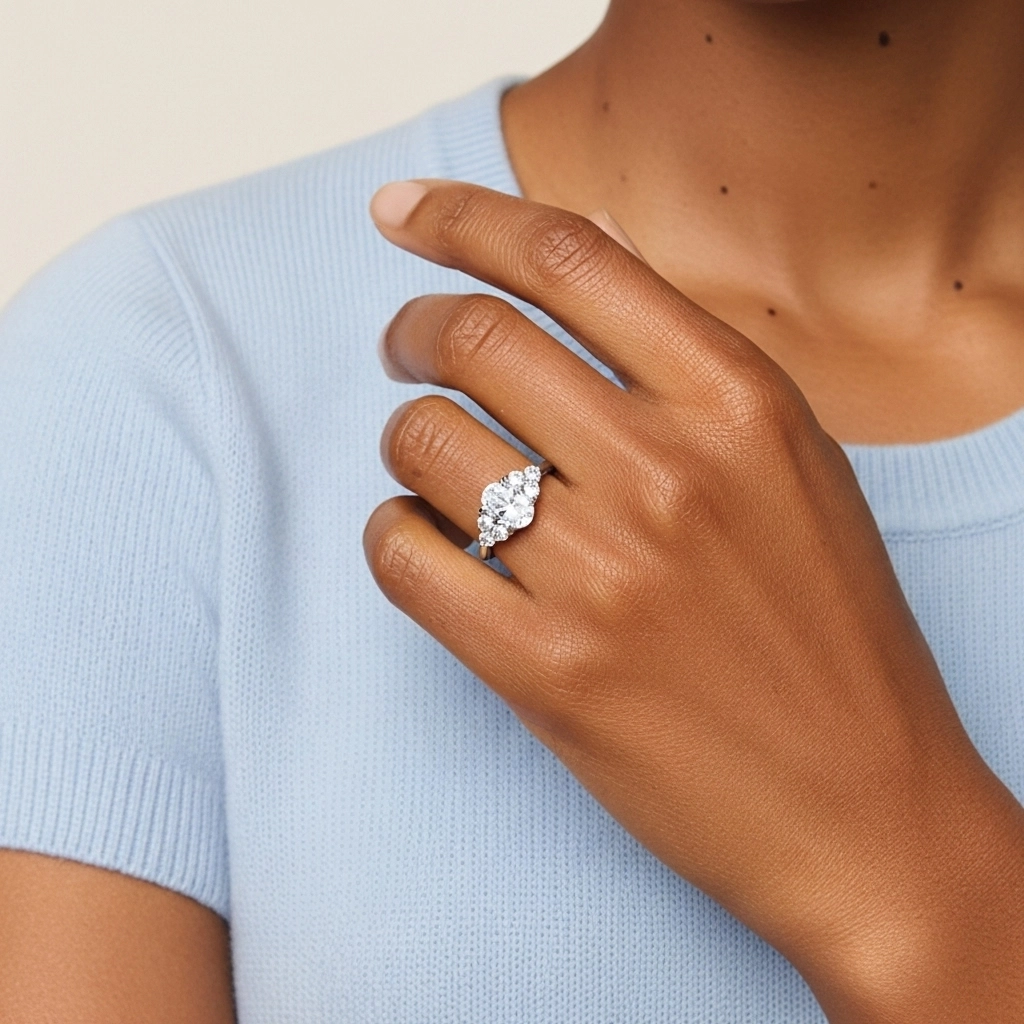 Platinum Moissanite Engagement Ring