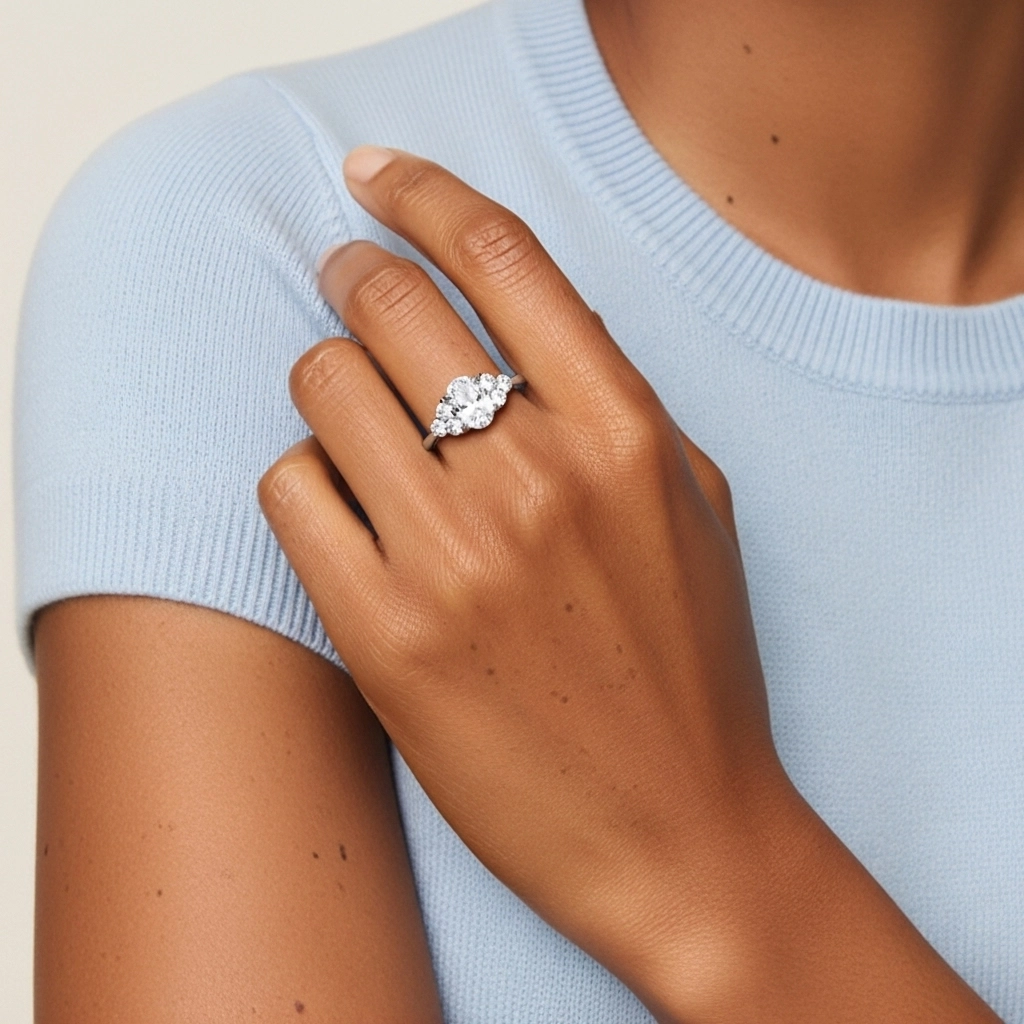 Platinum Moissanite Engagement Ring