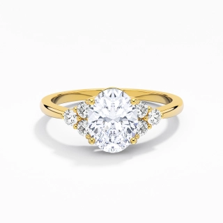 14K Gold Moissanite Engagement Ring