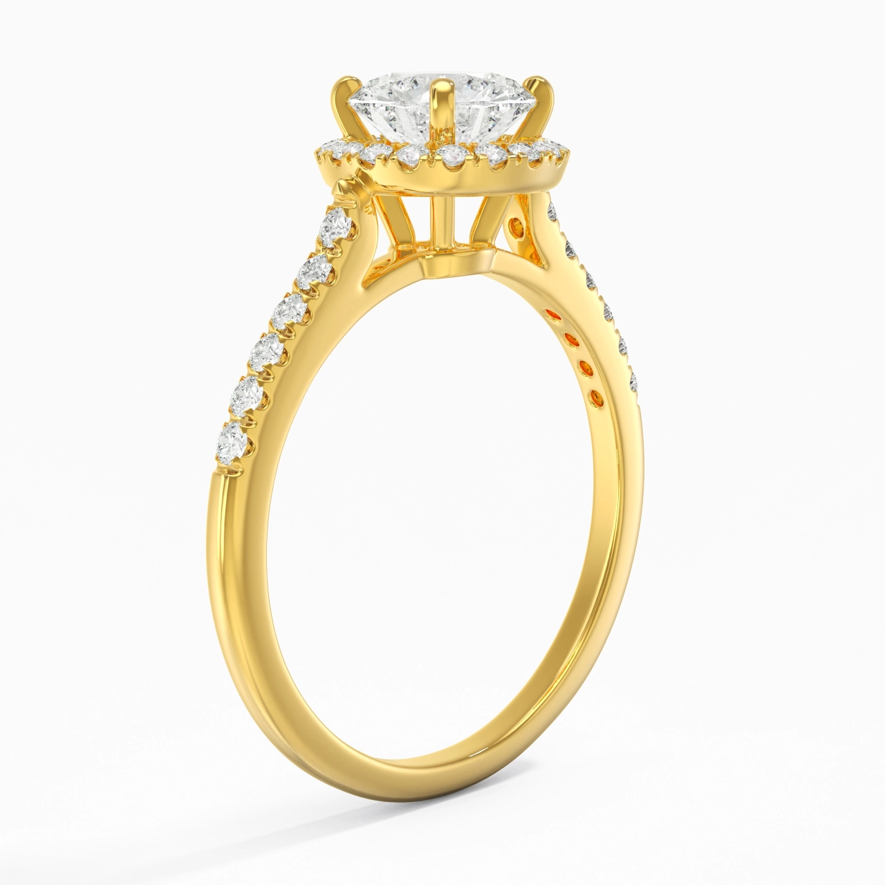 14K Gold Moissanite Engagement Ring