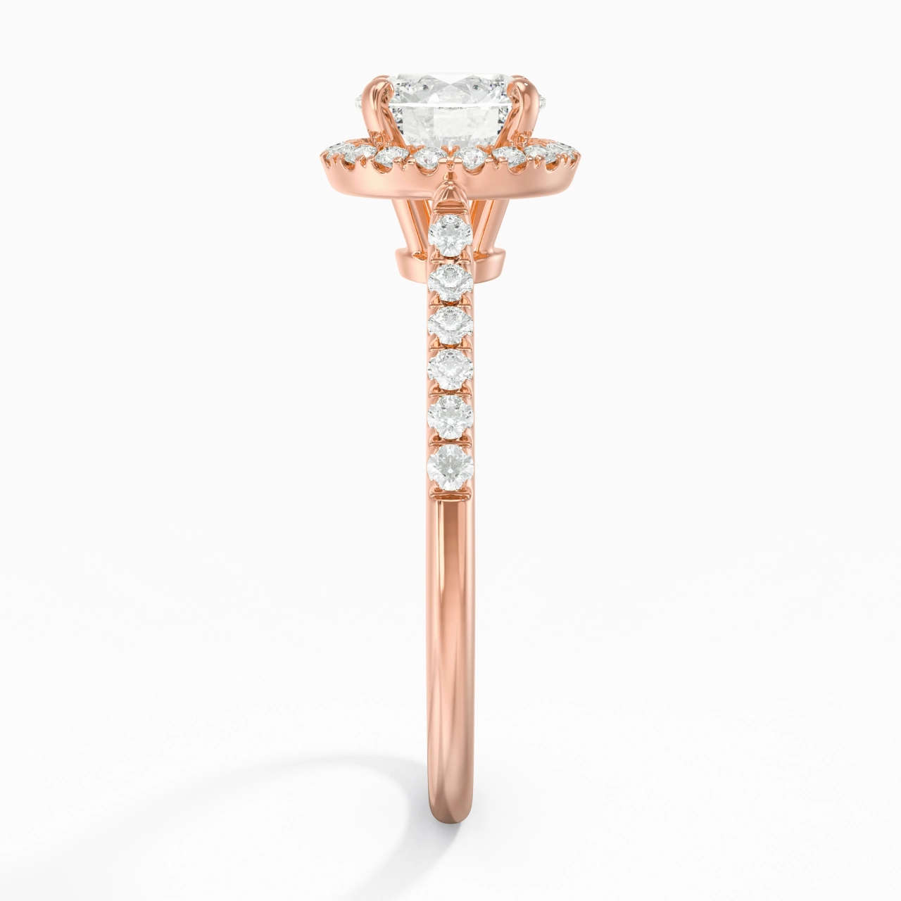 14K Rose Gold Moissanite Engagement Ring