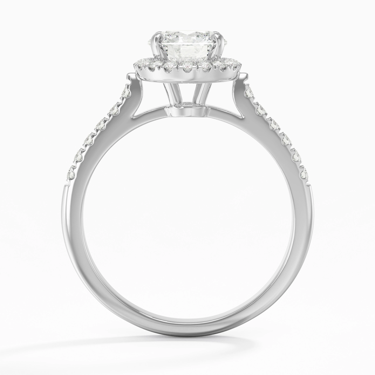 14K White Gold Moissanite Engagement Ring