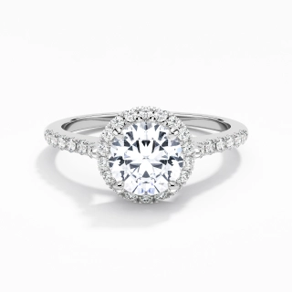 18K White Gold Moissanite Engagement Ring