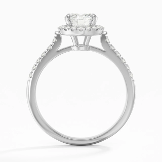 18K White Gold Moissanite Engagement Ring