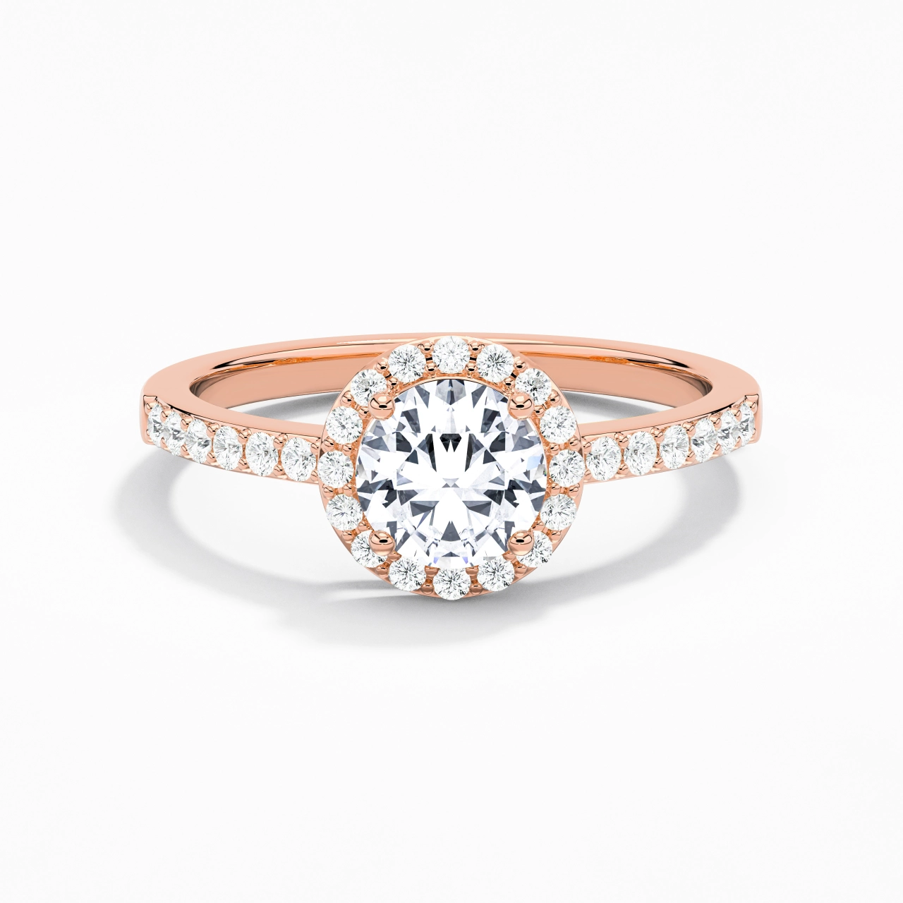 14K Rose Gold Moissanite Engagement Ring