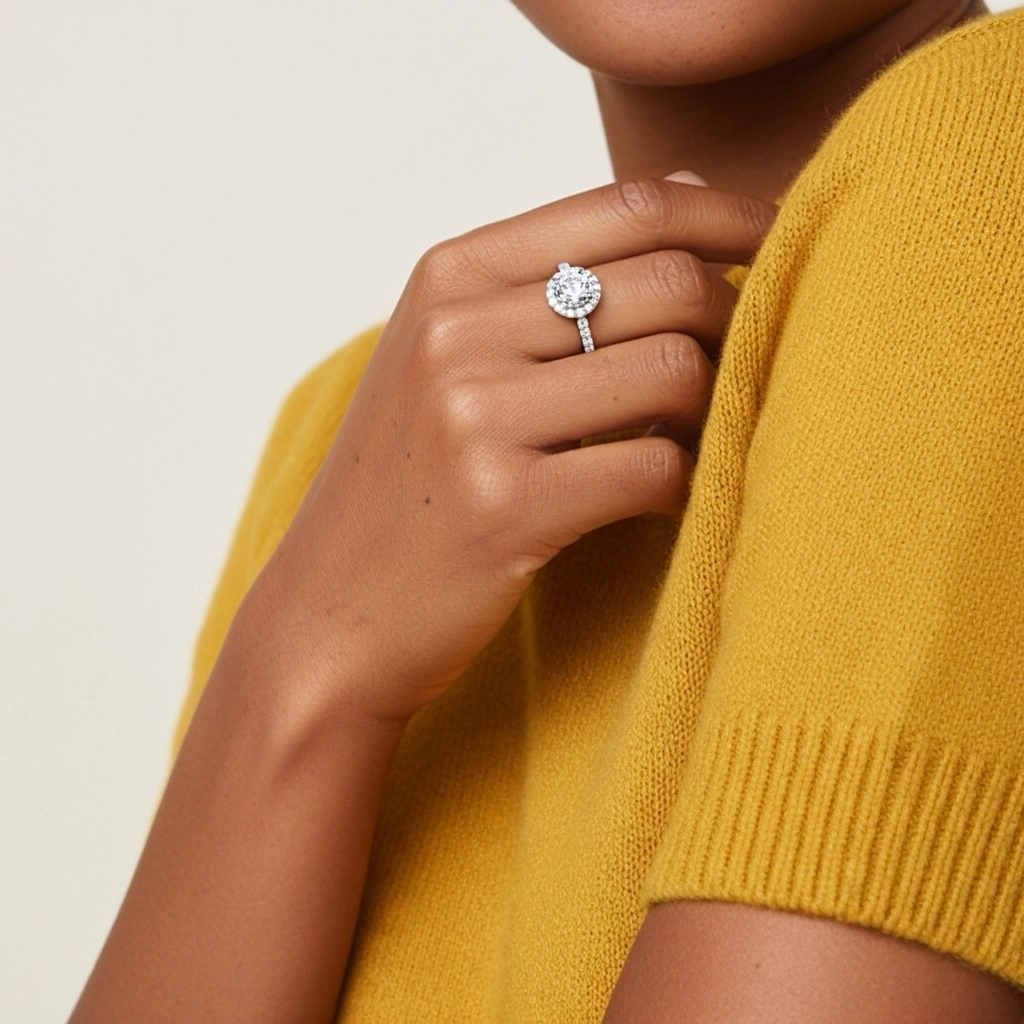 Platinum Moissanite Engagement Ring