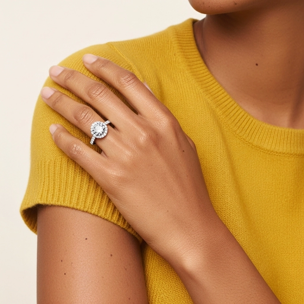 Platinum Moissanite Engagement Ring