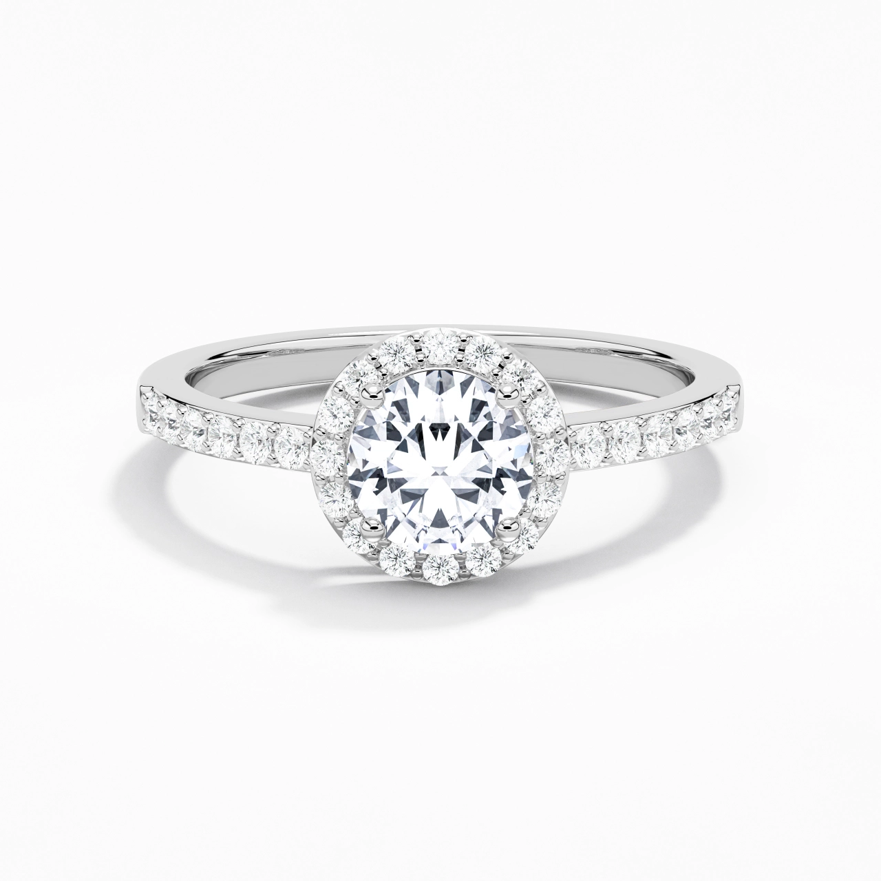 Platinum Moissanite Engagement Ring