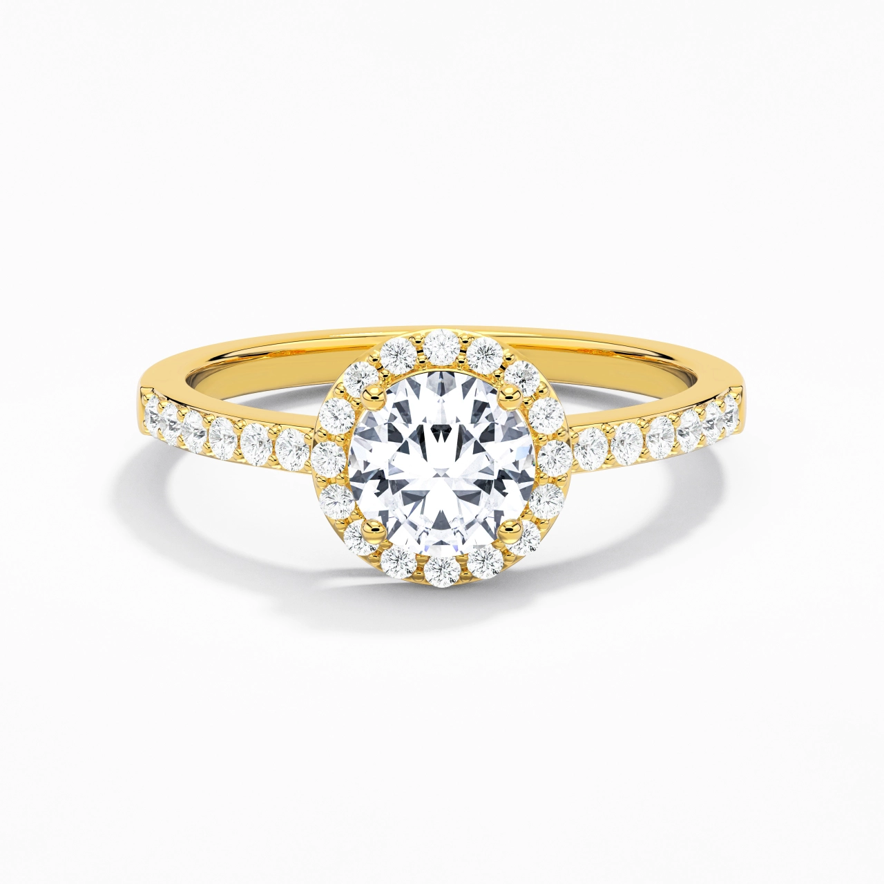 14K Gold Moissanite Engagement Ring