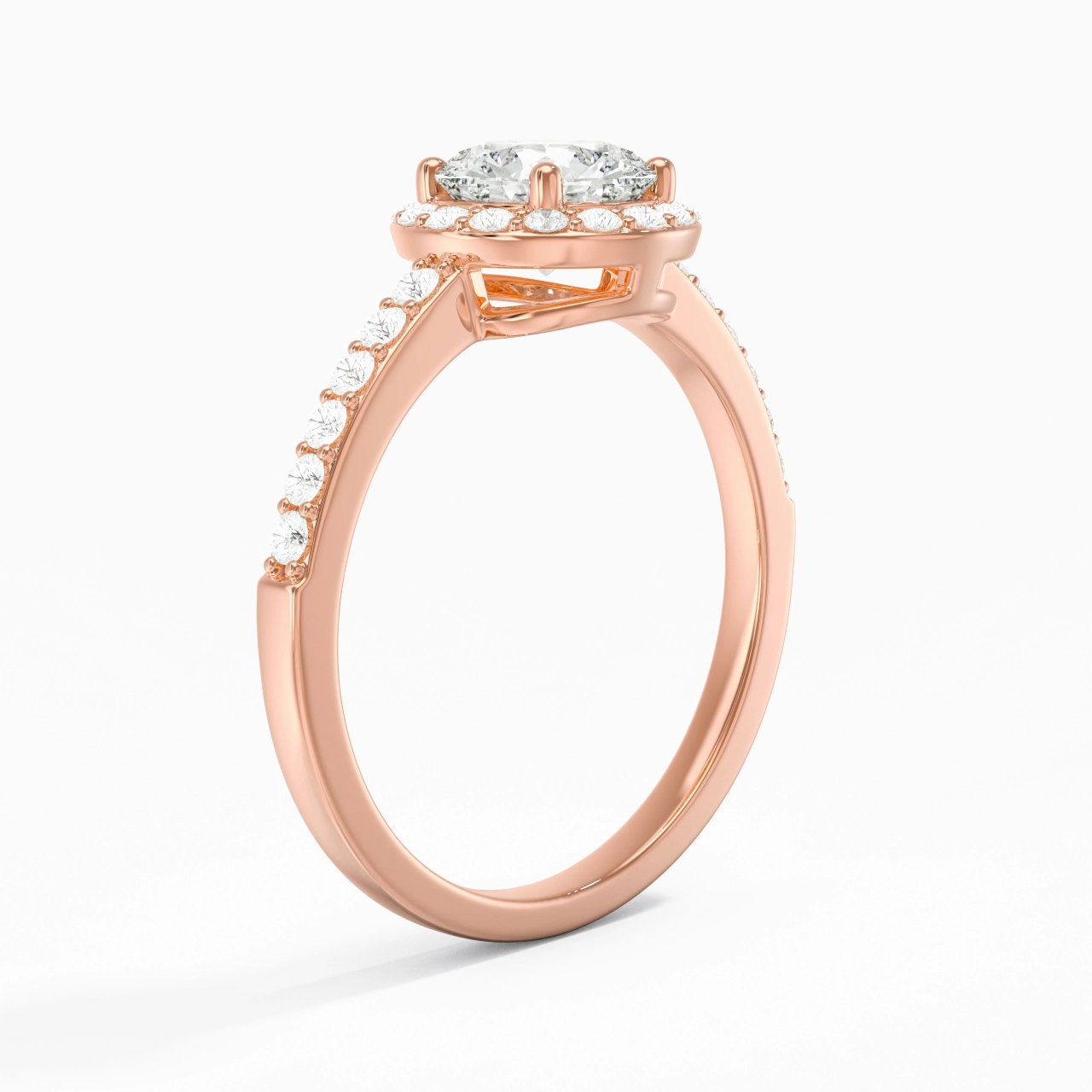 14K Rose Gold Moissanite Engagement Ring