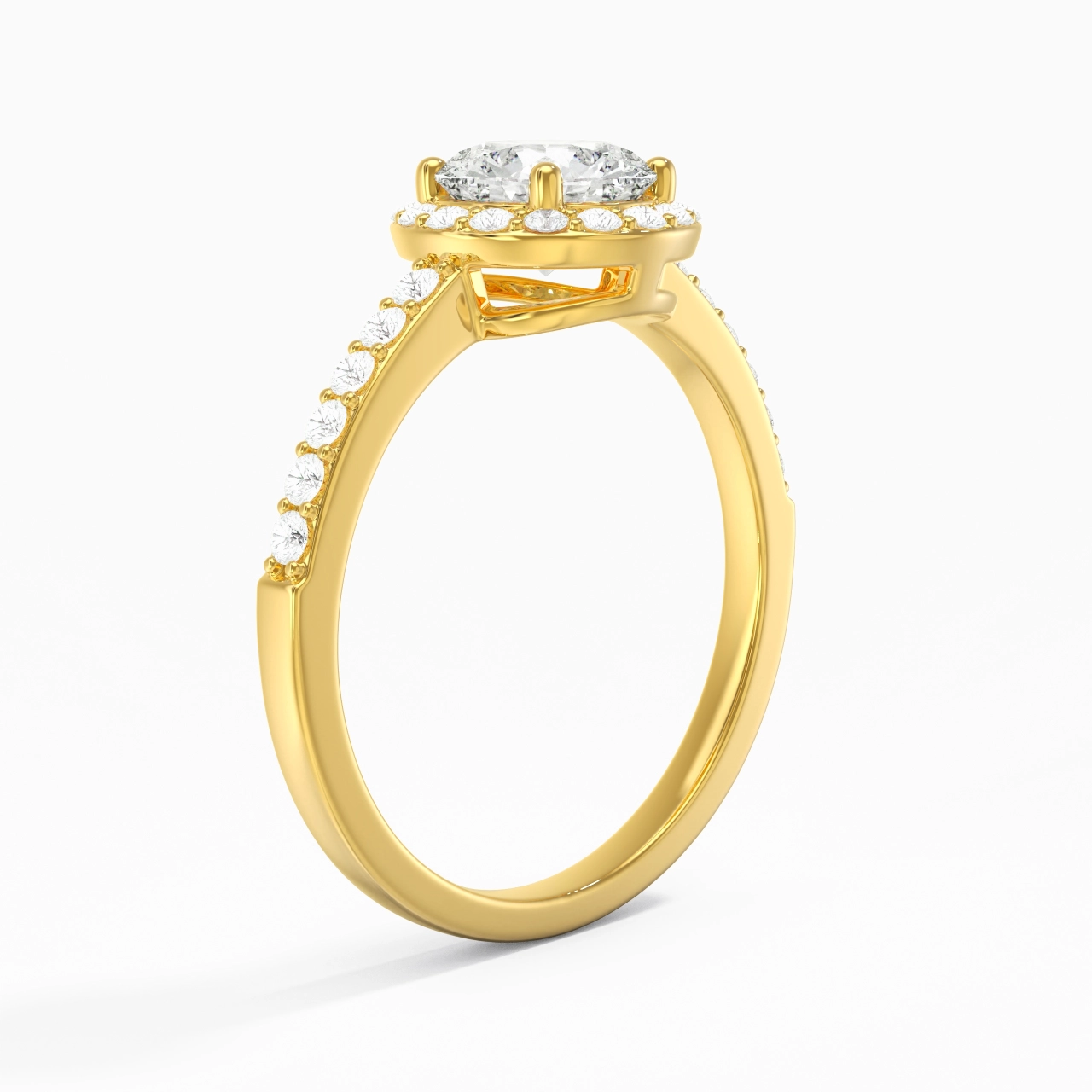 14K Gold Moissanite Engagement Ring