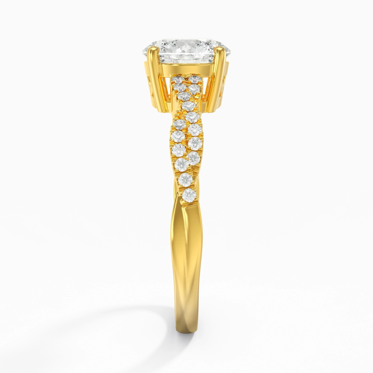 14K Gold Moissanite Engagement Ring