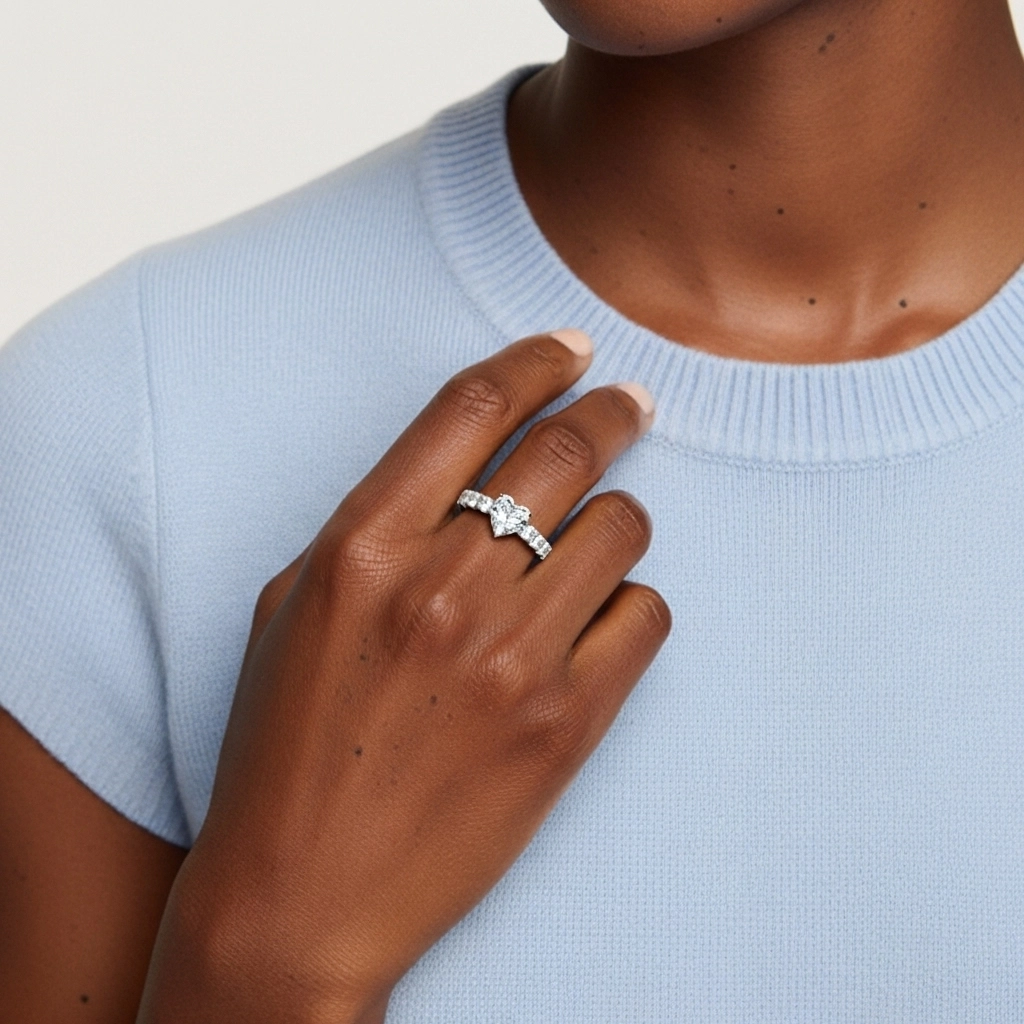 Platinum Moissanite Engagement Ring