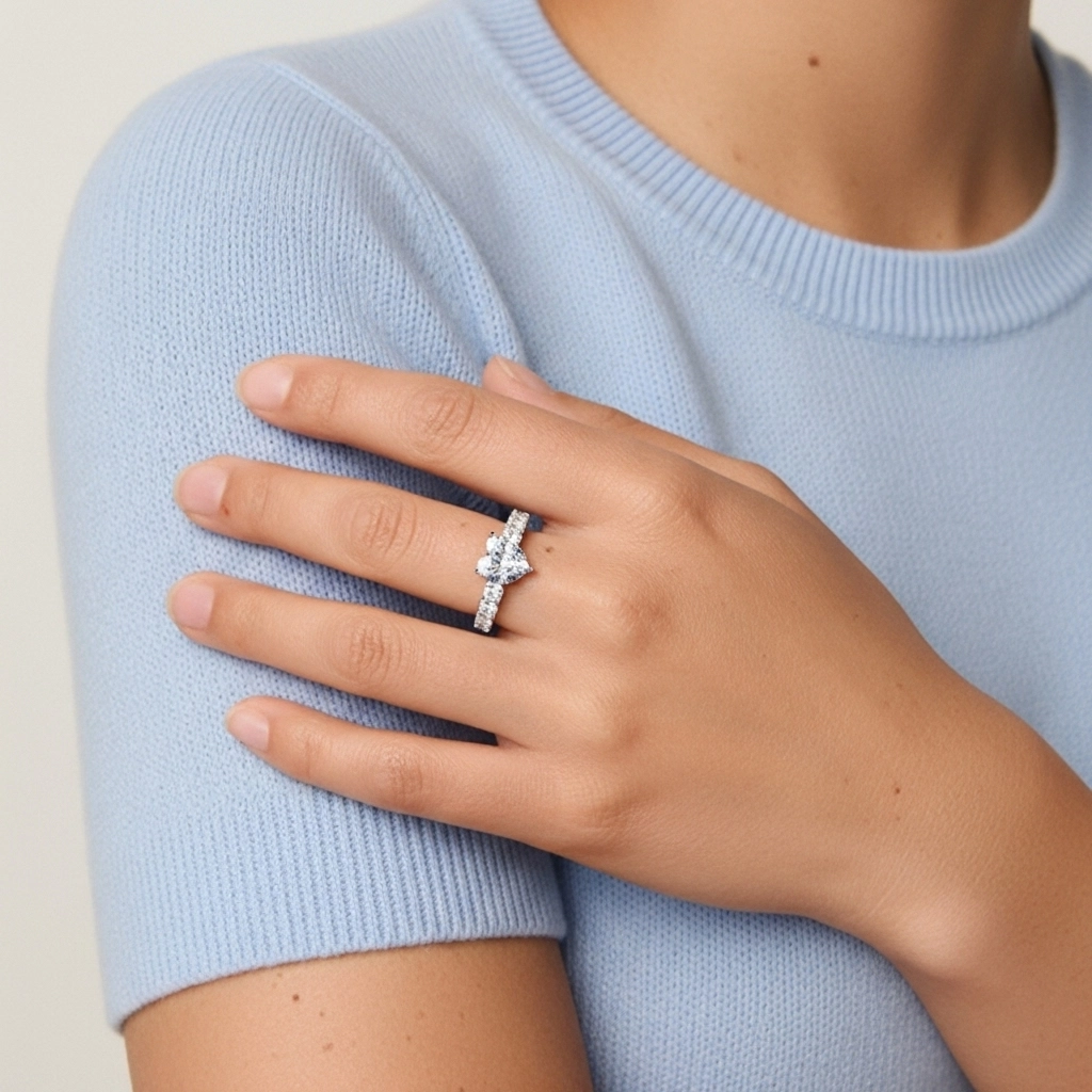 Platinum Moissanite Engagement Ring