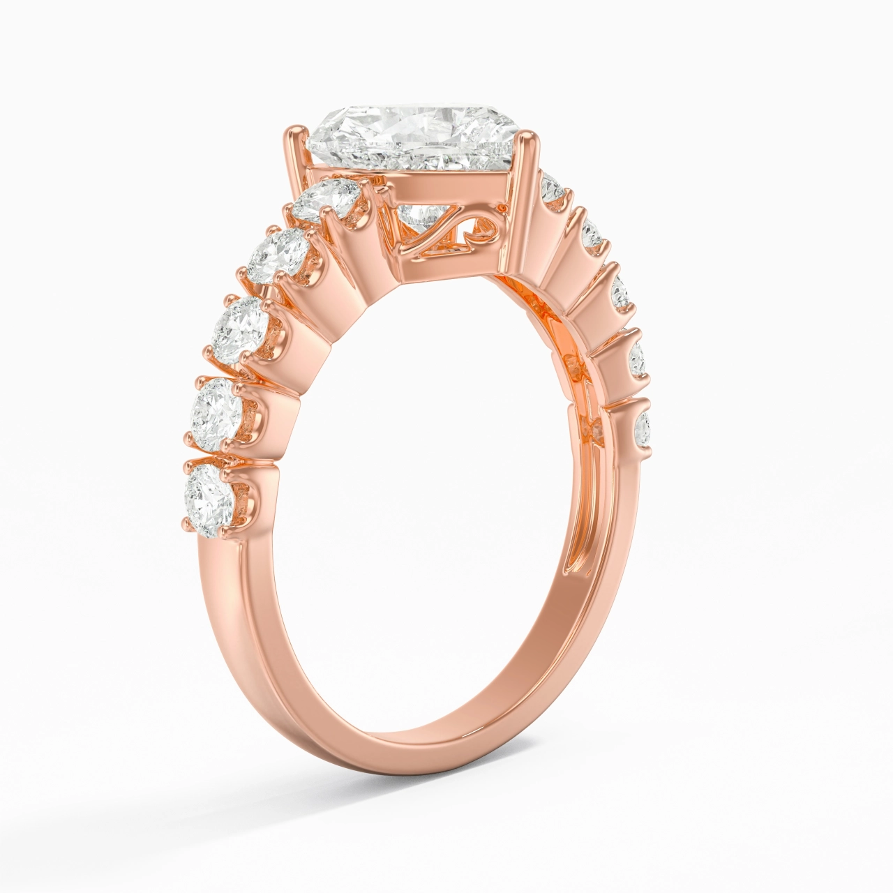 14K Rose Gold Moissanite Engagement Ring