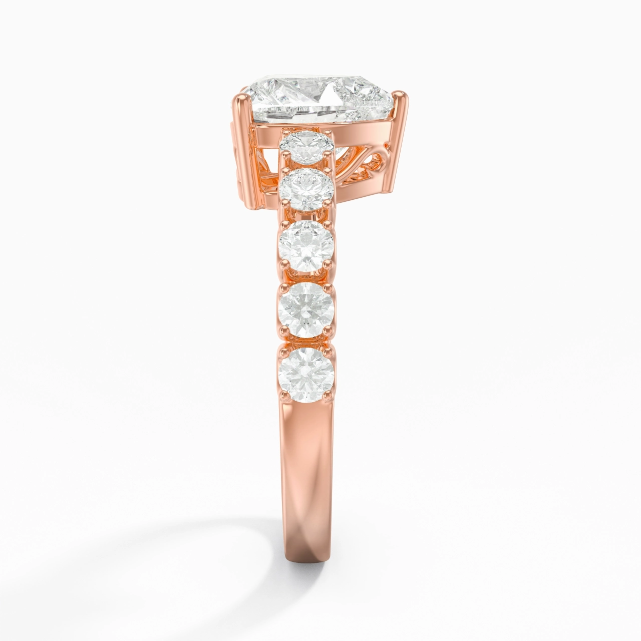 14K Rose Gold Moissanite Engagement Ring