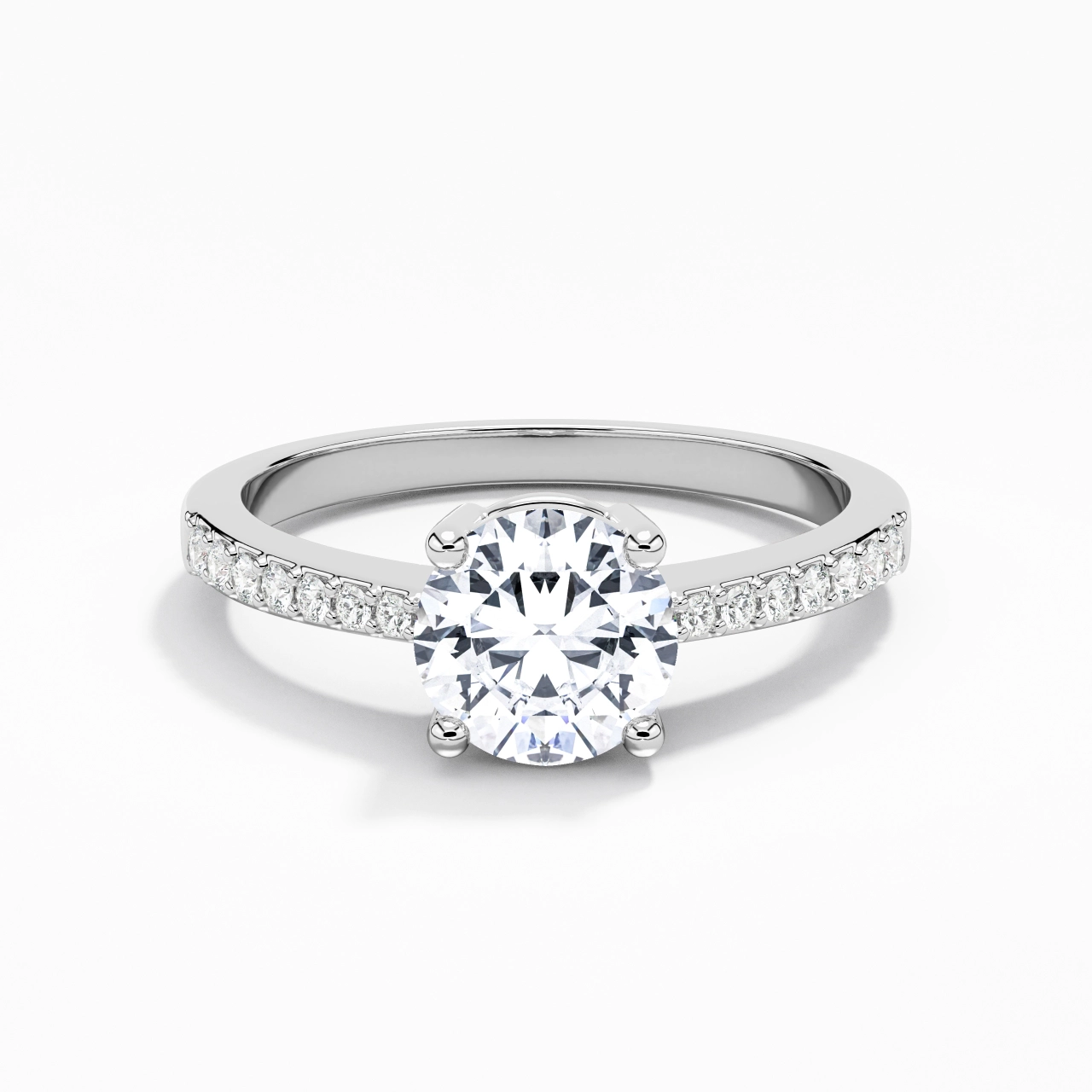 Argent sterling 925 Moissanite Bague de fiançailles