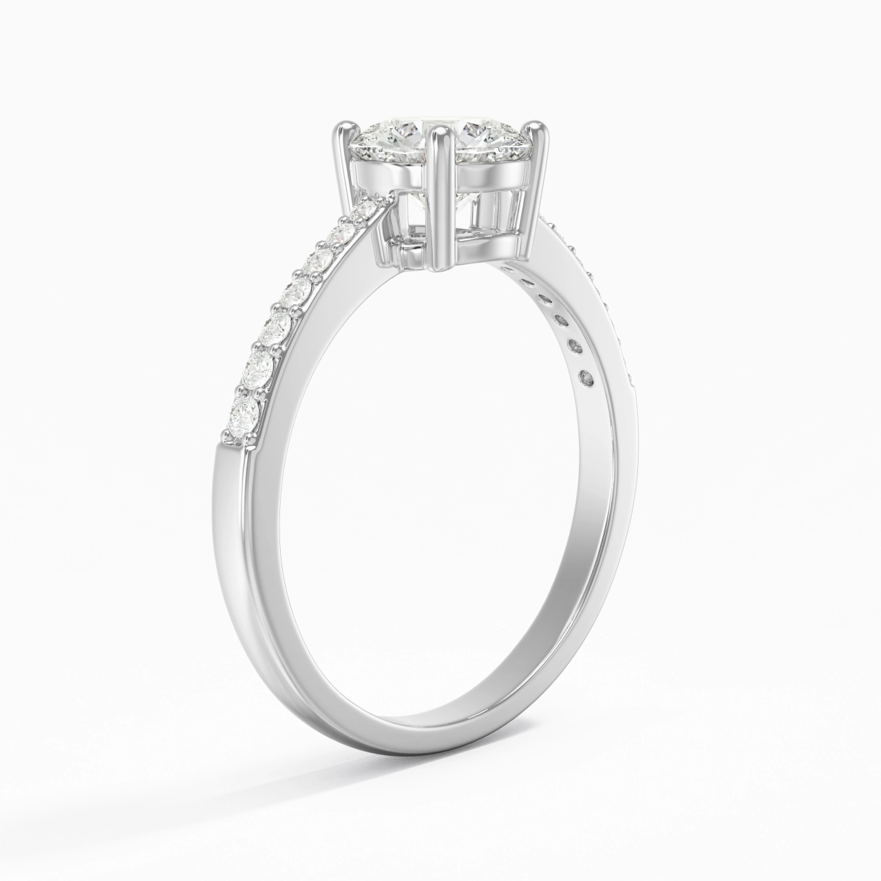 Argent sterling 925 Moissanite Bague de fiançailles