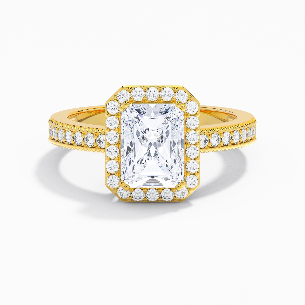 18K Gold Moissanite Engagement Ring