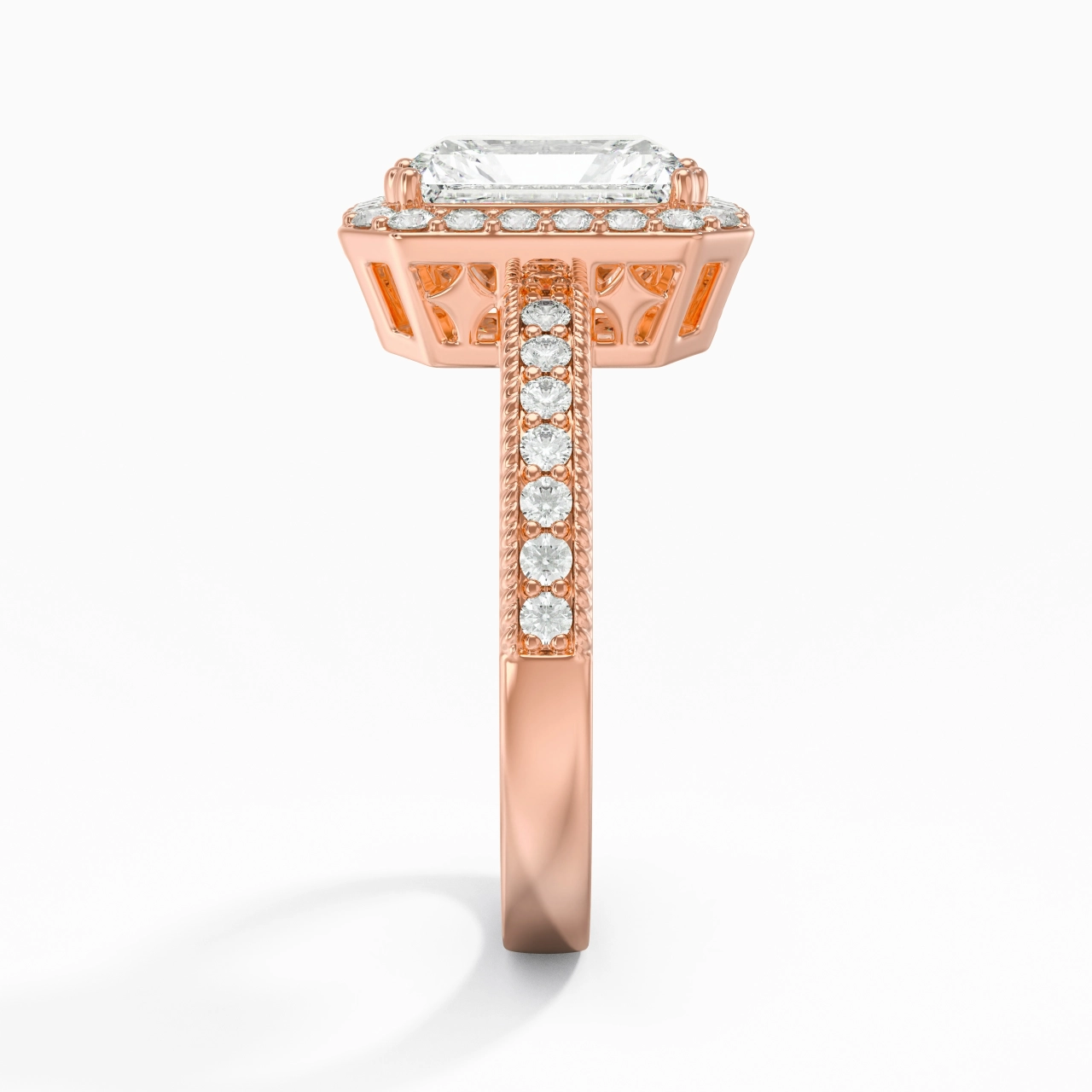 14K Rose Gold Moissanite Engagement Ring