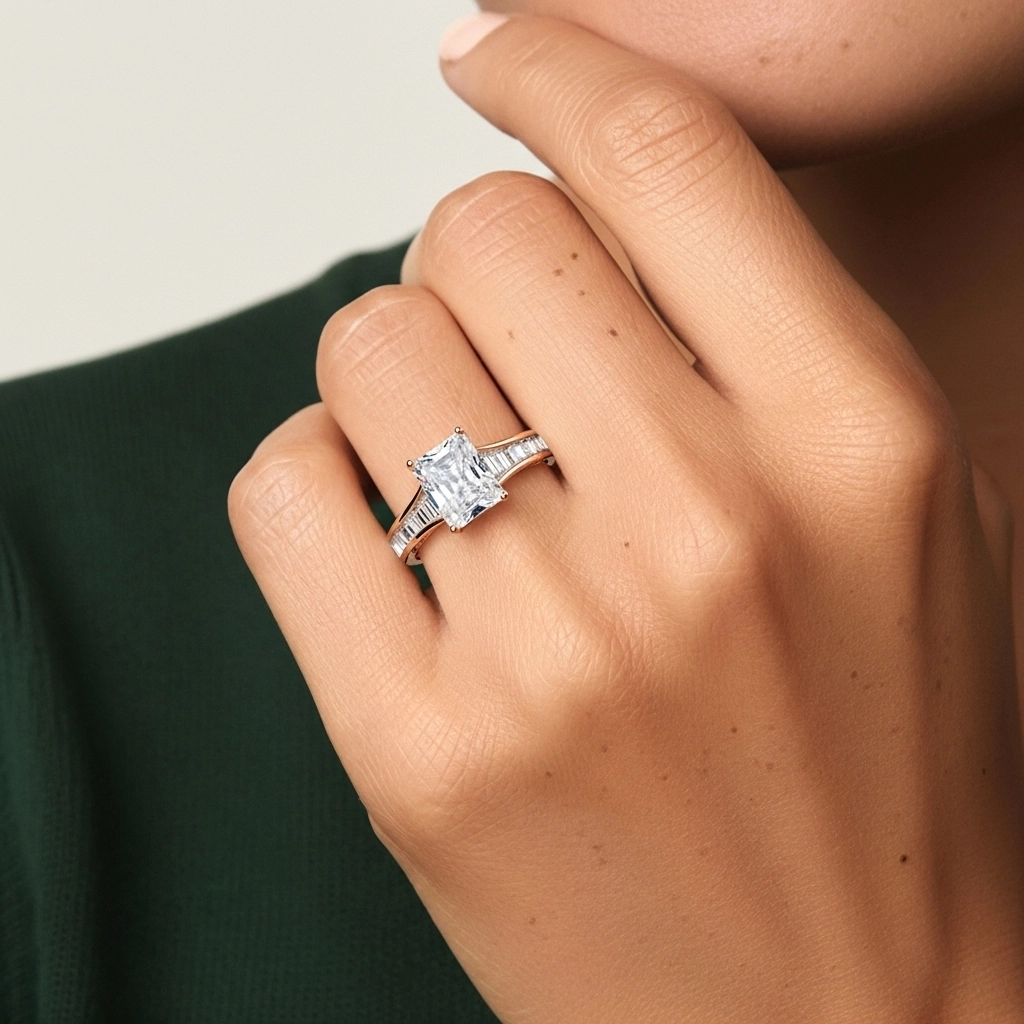 925 Sterling Silver Cubic Zirconia Engagement Ring