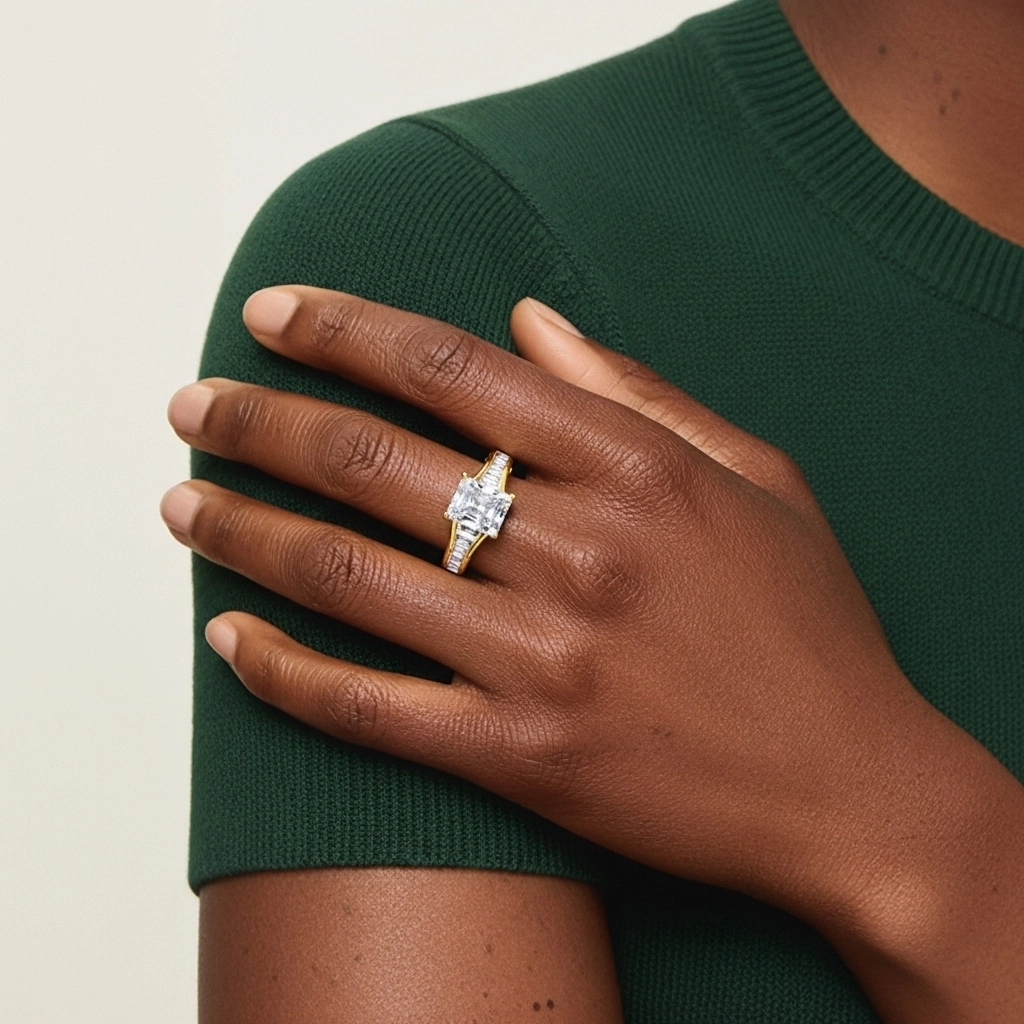 925 Sterling Silver Cubic Zirconia Engagement Ring