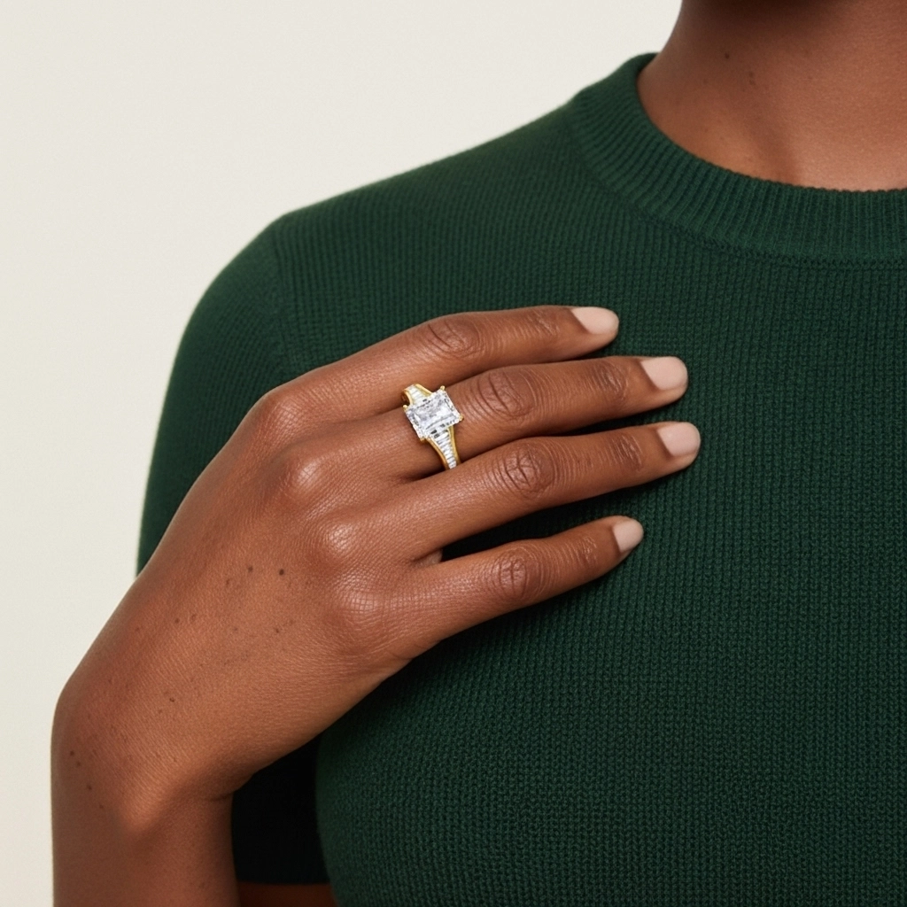 925 Sterling Silver Cubic Zirconia Engagement Ring