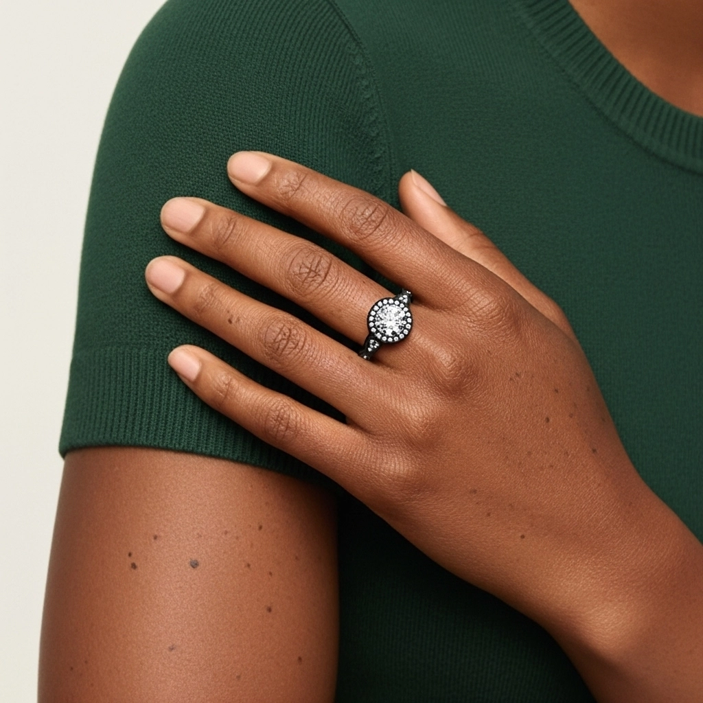 925 Sterling Silver Halo Twist Engagement Ring