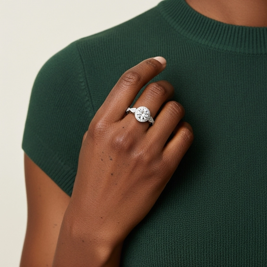 Platinum Moissanite Engagement Ring