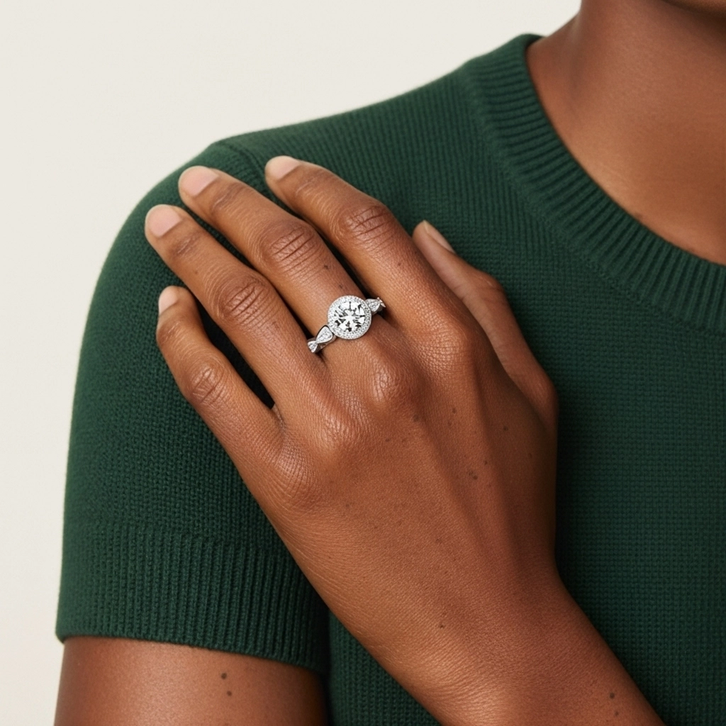 Platinum Moissanite Engagement Ring