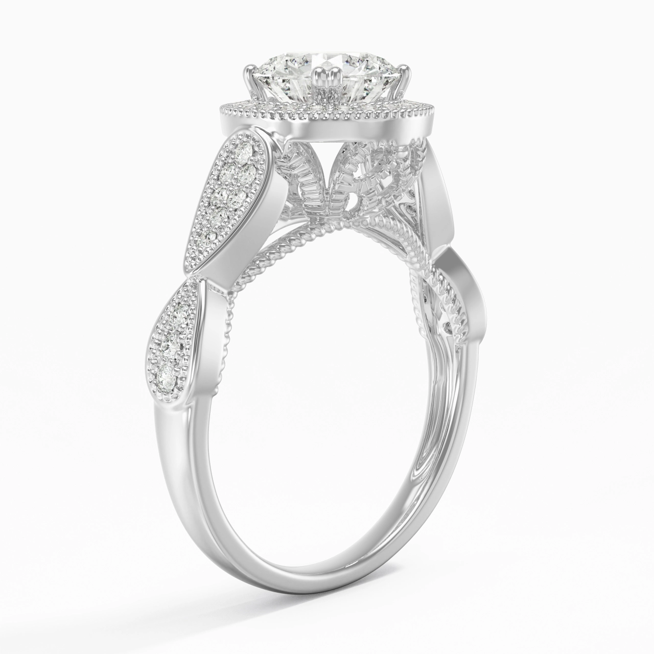 925 Sterling Silver Moissanite Engagement Ring