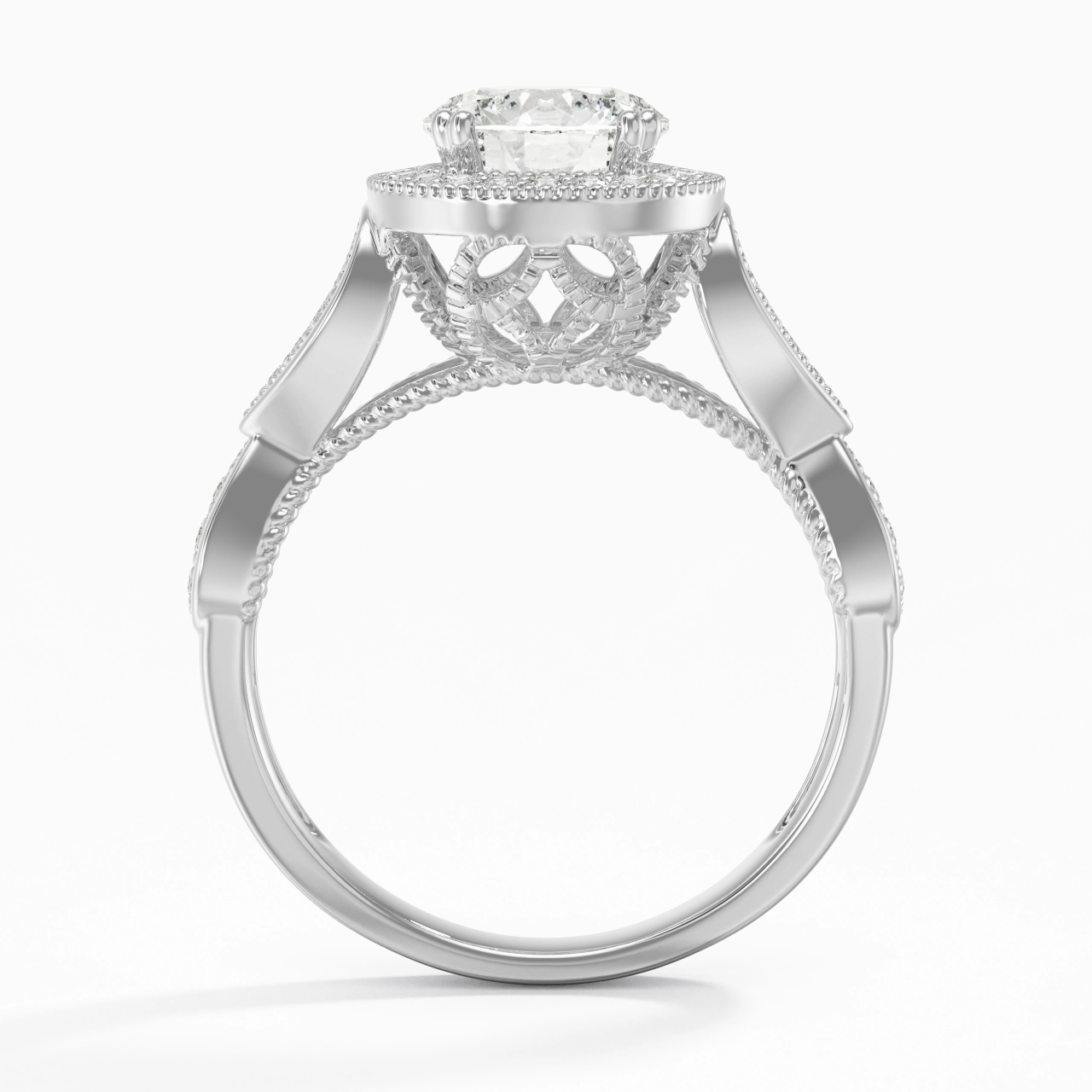 925 Sterling Silver Moissanite Engagement Ring