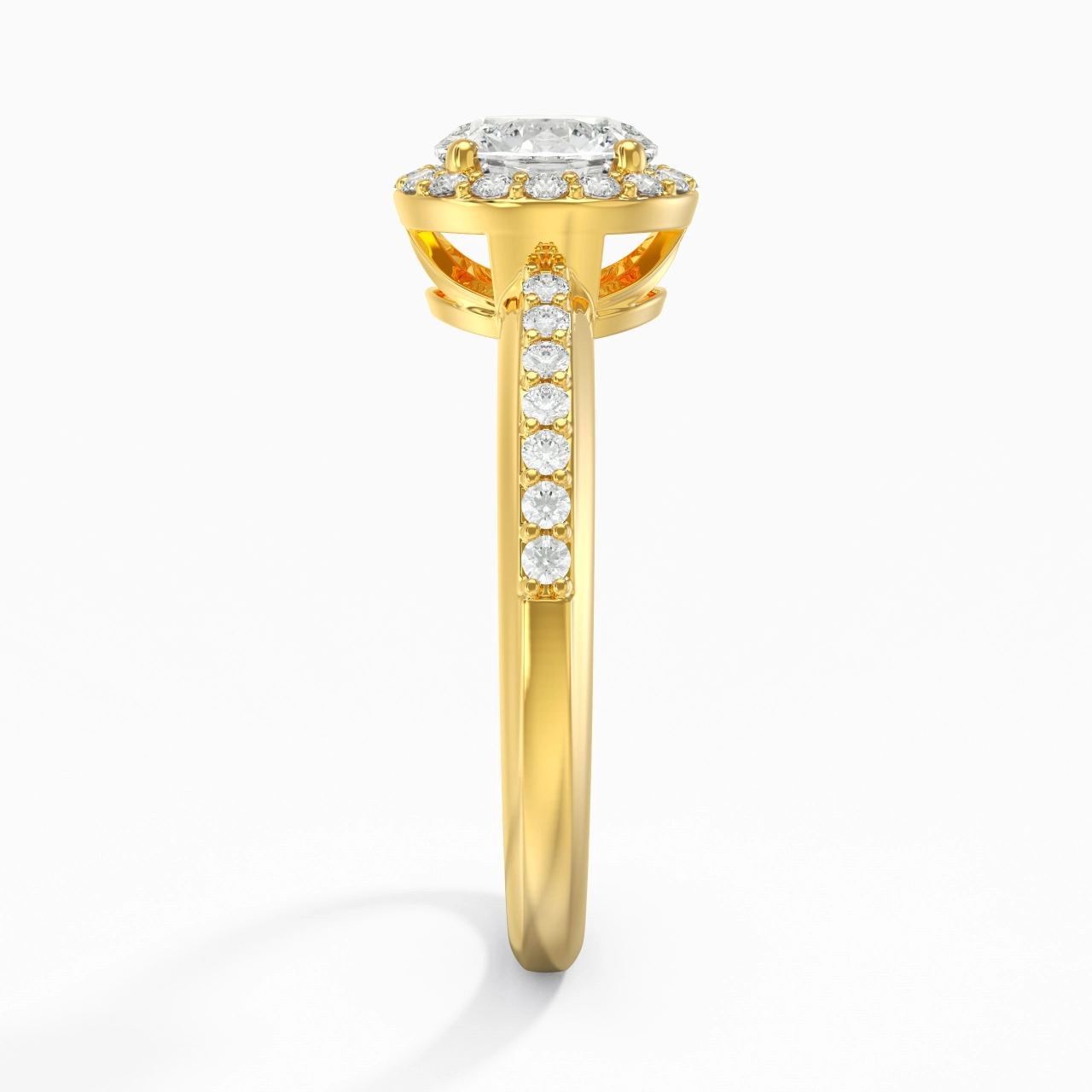 Argent sterling 925 Moissanite Bague de fiançailles