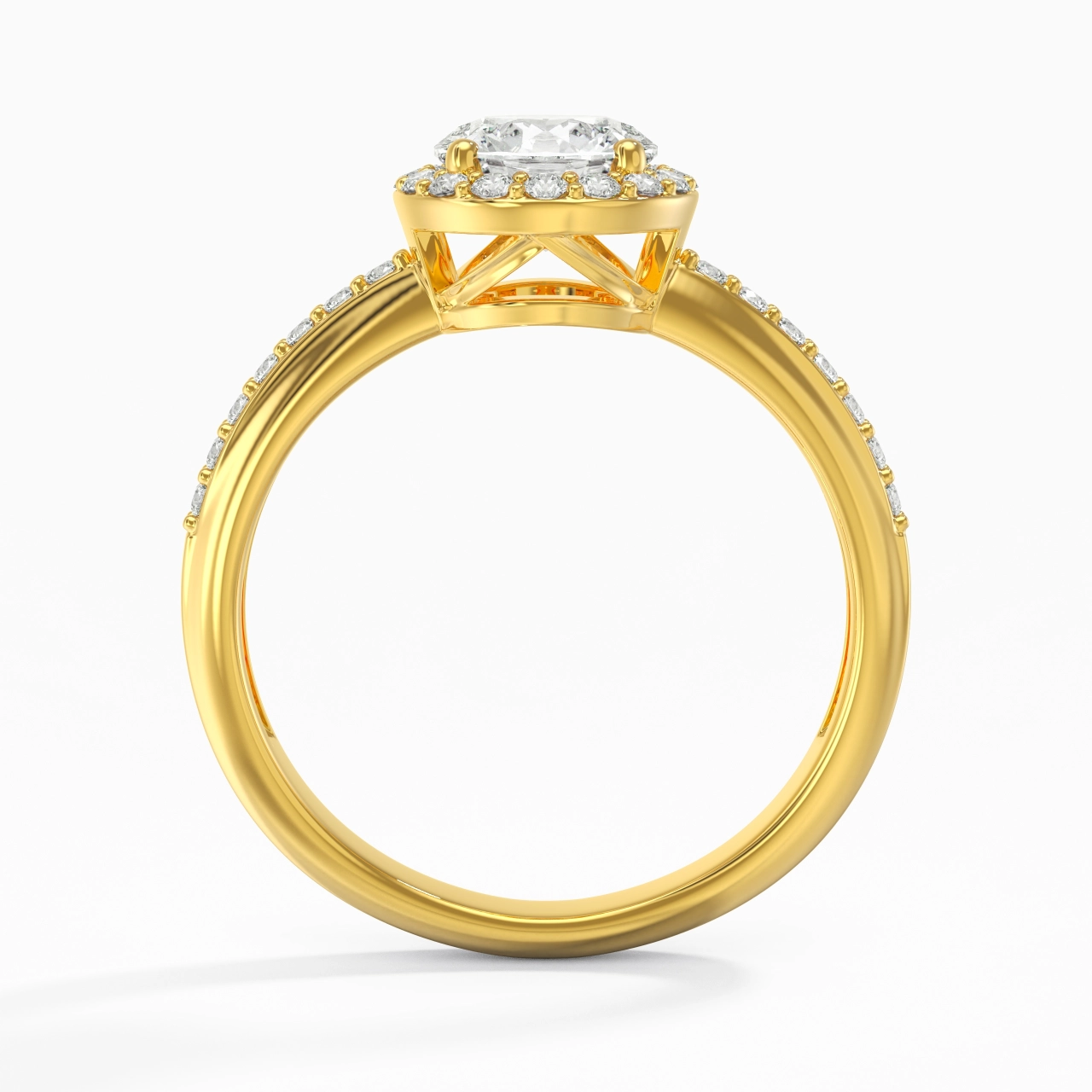 Argent sterling 925 Moissanite Bague de fiançailles