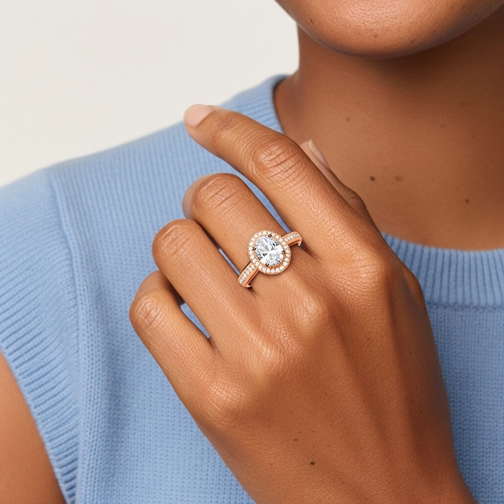 925 Sterling Silver Moissanite Engagement Ring