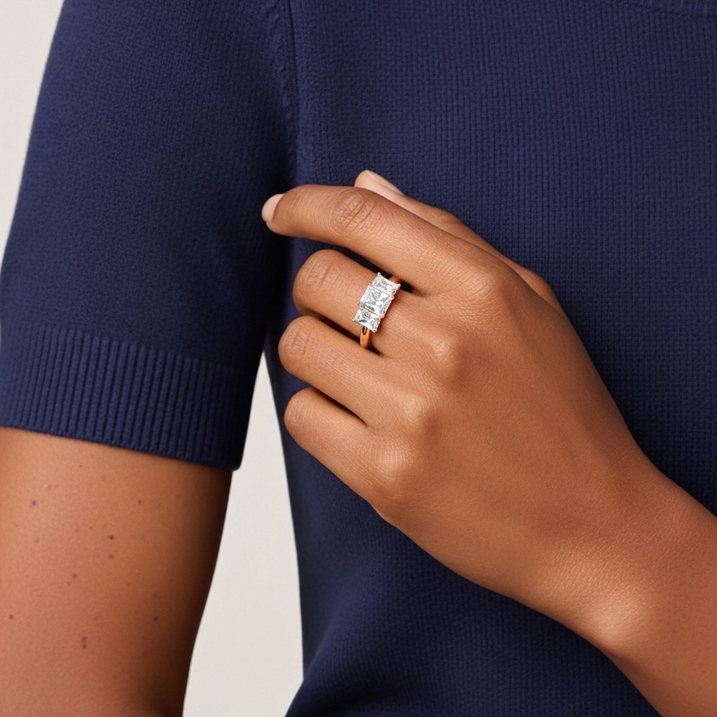 18K Rose Gold Moissanite Engagement Ring