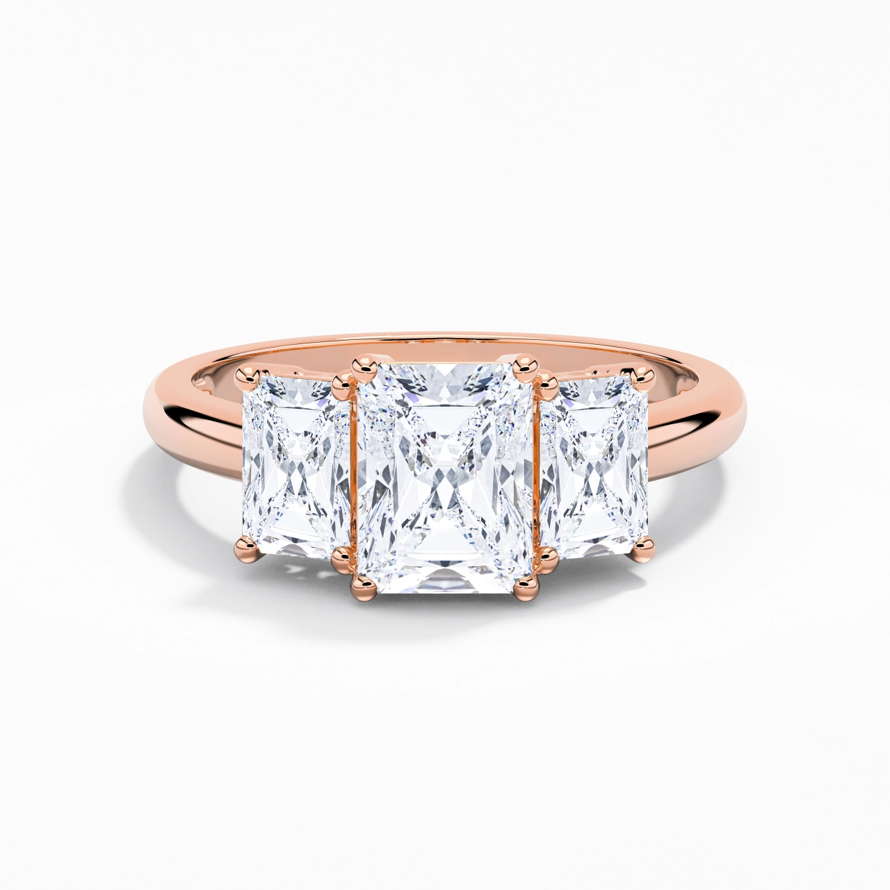 14K Rose Gold Moissanite Engagement Ring