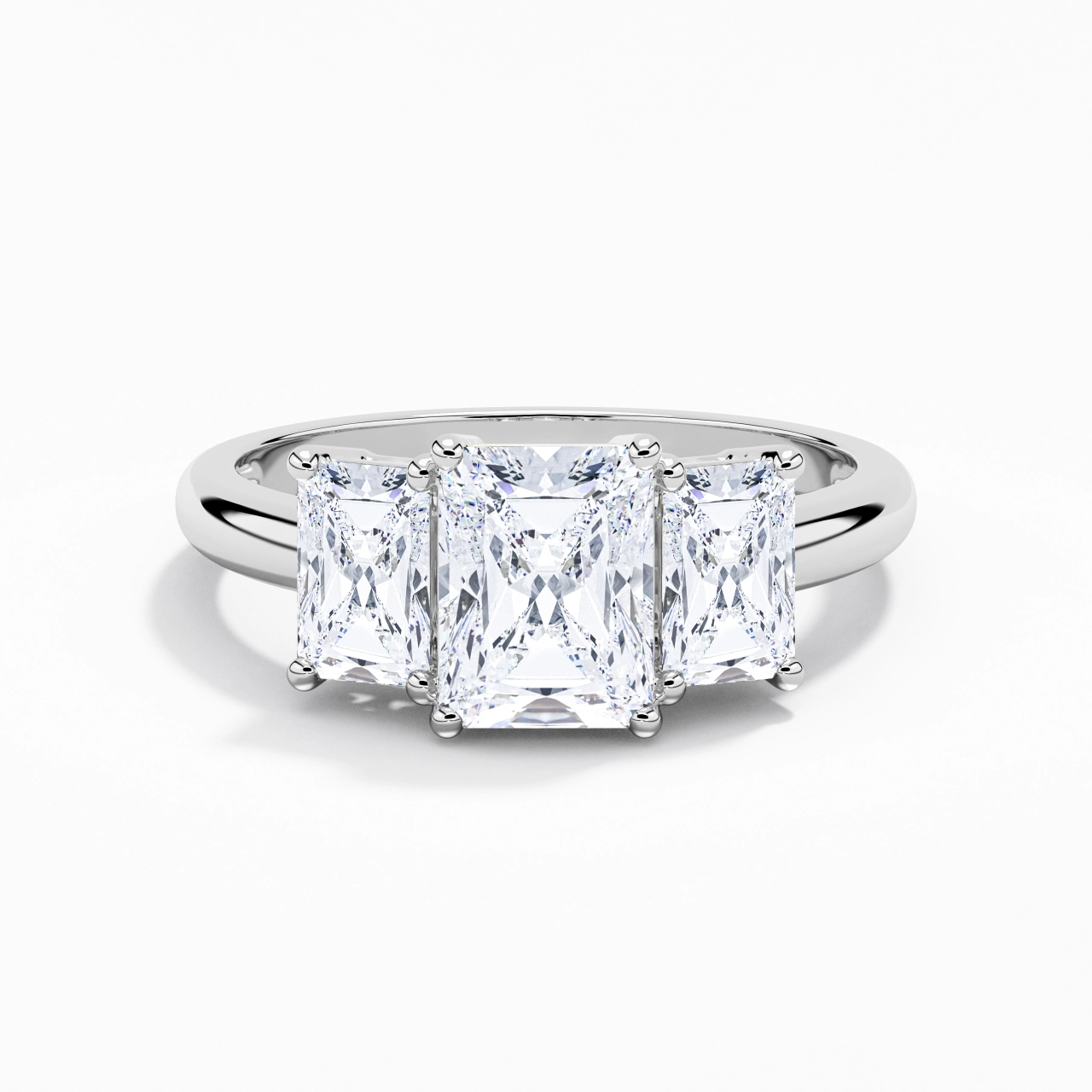 Platinum Moissanite Engagement Ring