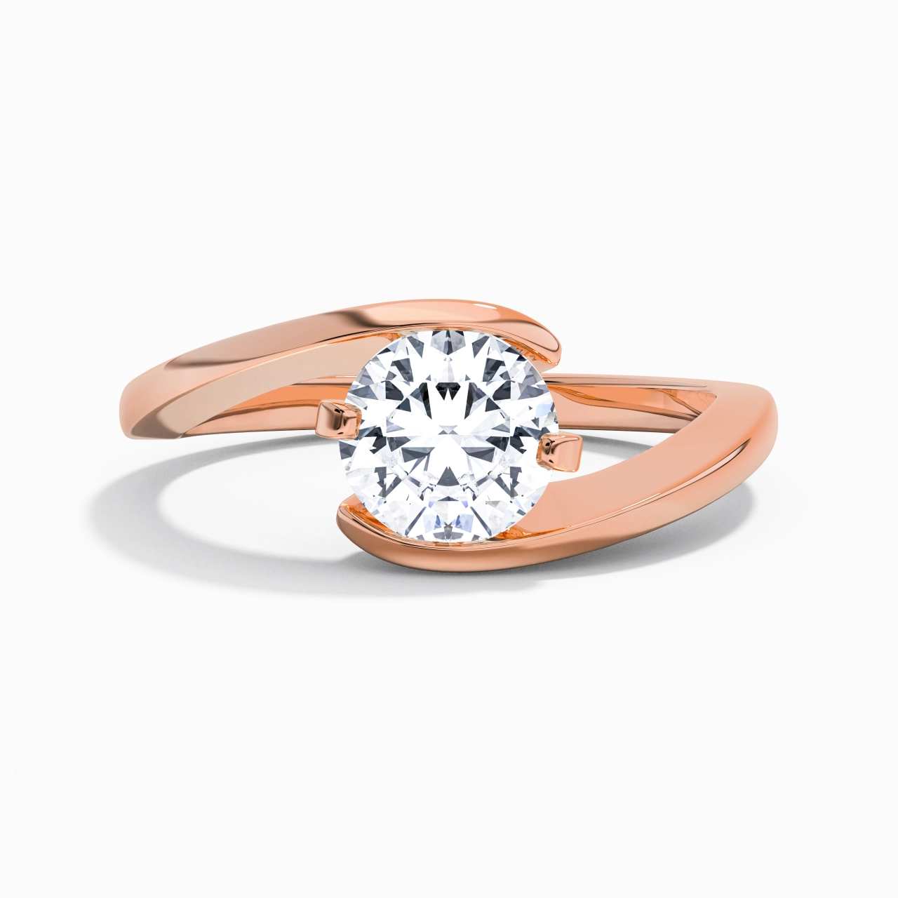 1.50ct Moissanite Engagement Ring 14K Rose Gold