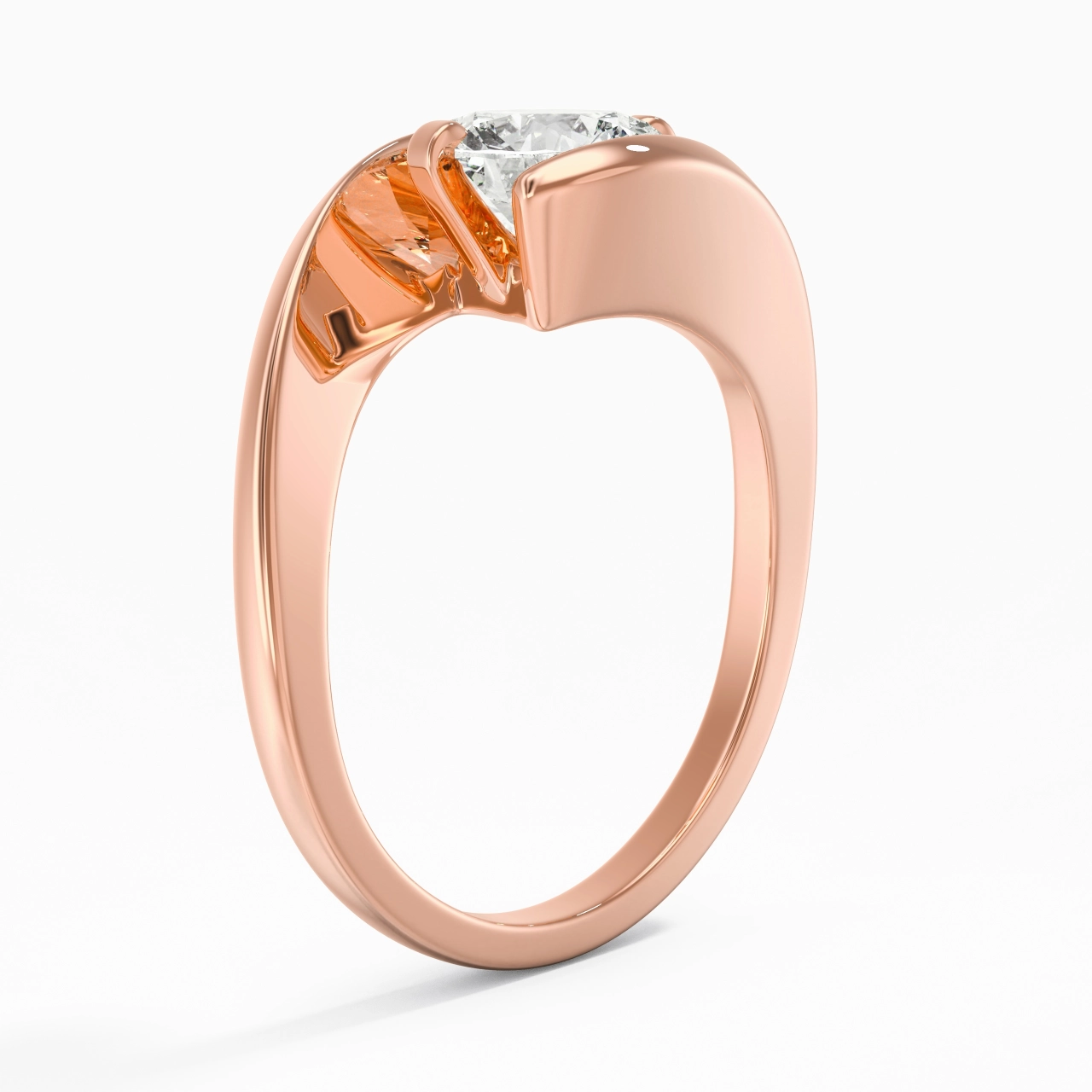 1.50ct Moissanite Engagement Ring 14K Rose Gold