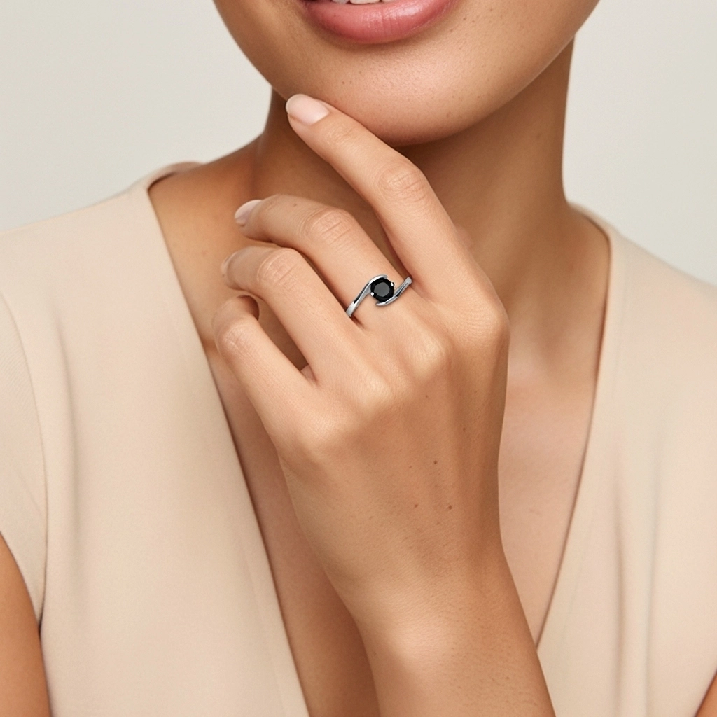 1.00ct Cubic Zirconia Engagement Ring 925 Sterling Silver