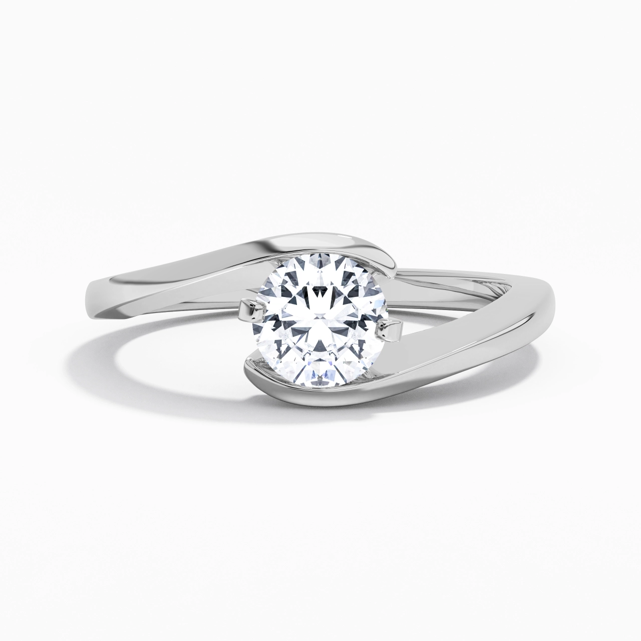 925 Sterling Silver Moissanite Engagement Ring