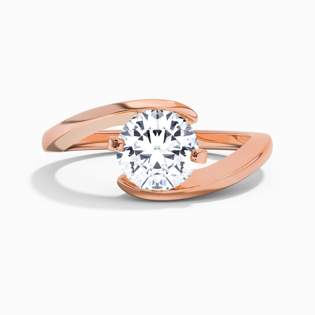 2.00ct Moissanite Engagement Ring 14K Rose Gold