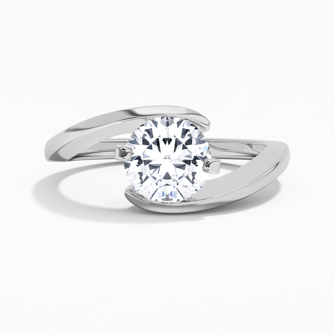 2.00ct Moissanite Engagement Ring 14K White Gold