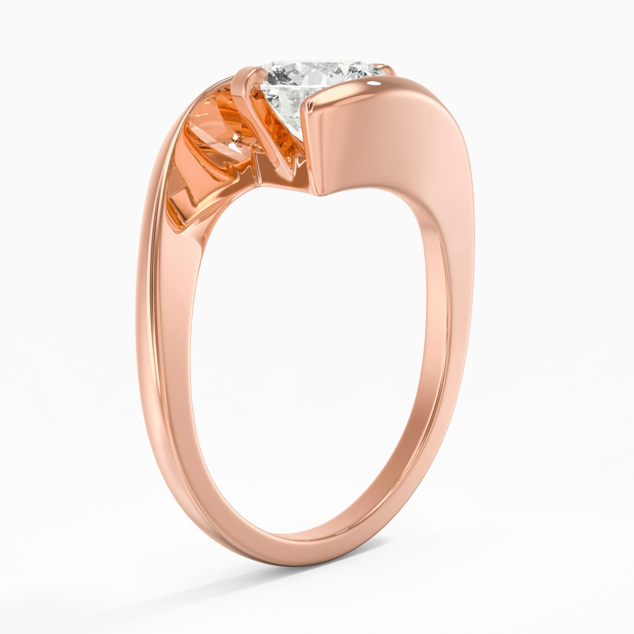 2.00ct Moissanite Engagement Ring 14K Rose Gold
