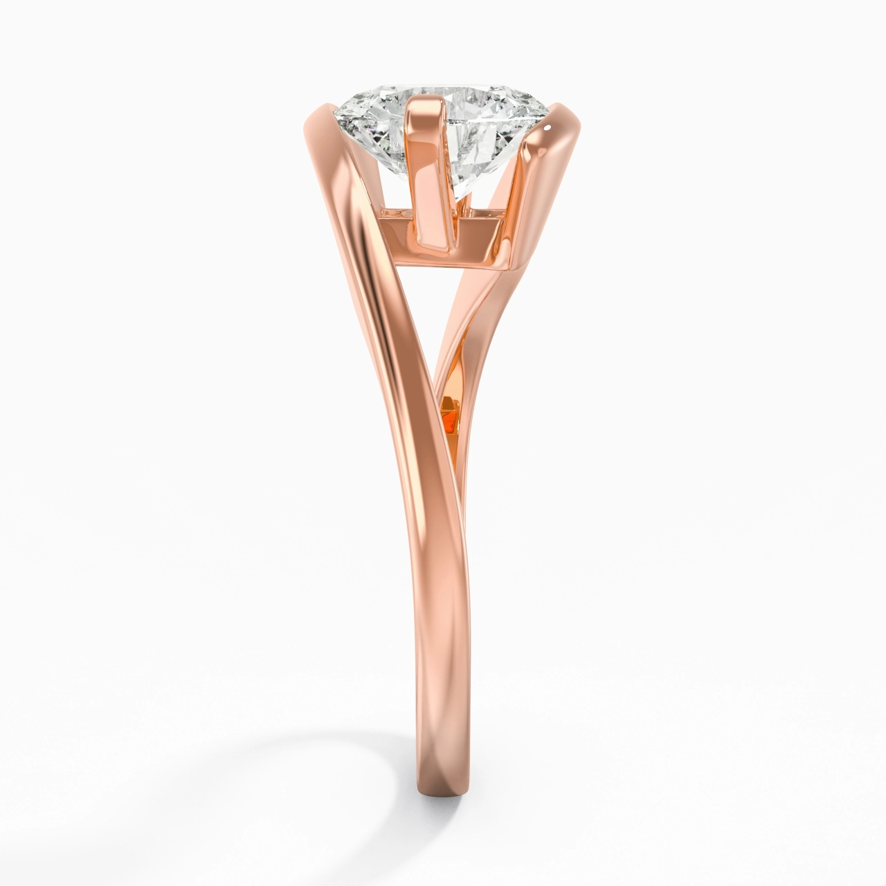 2.00ct Moissanite Engagement Ring 18K Rose Gold