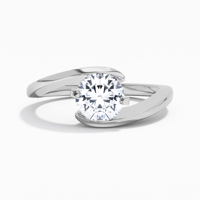 1.50ct Rond Moissanite Bague de fiançailles Platine Solitaire Gracieux Tige de Contournement 1.50ct Rond Moissanite Bague de fiançailles Platine Solitaire Gracieux Tige de Contournement