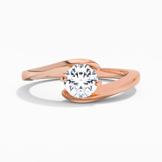 14K Rose Gold Moissanite Engagement Ring