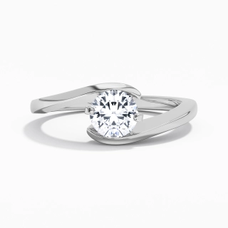 18K White Gold Moissanite Engagement Ring