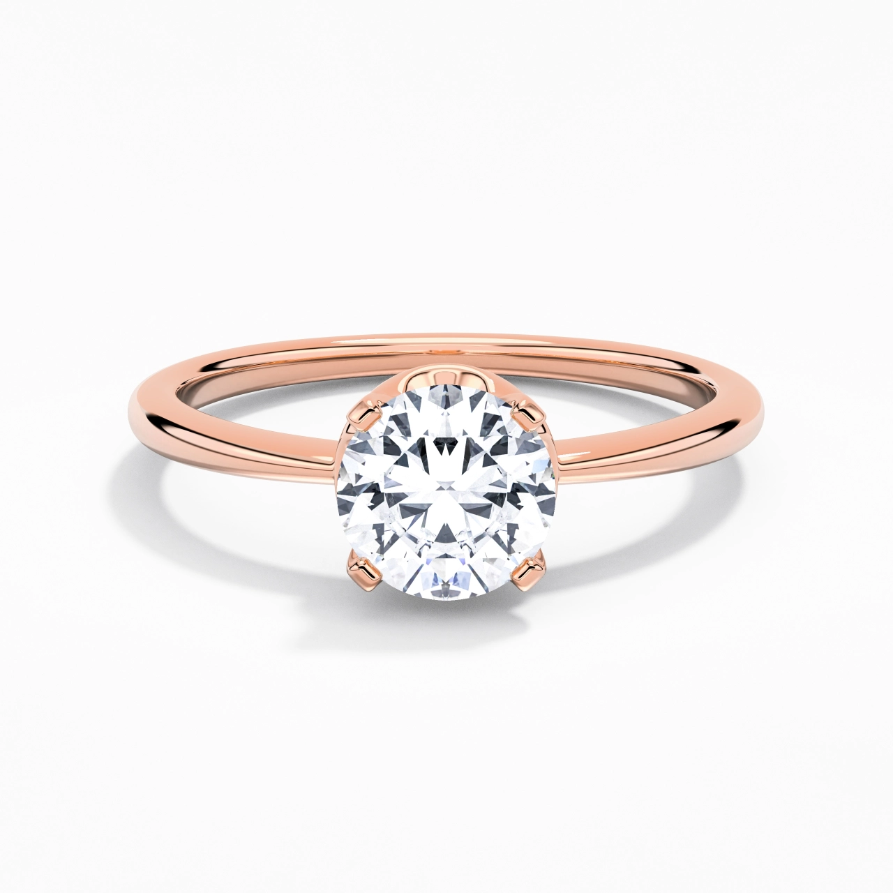 18K Rose Gold Moissanite Engagement Ring